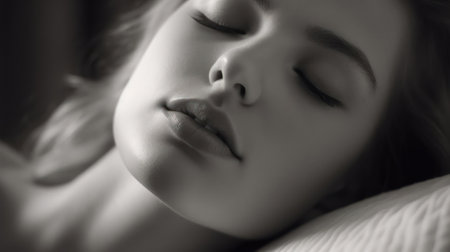 Her lips were soft and inviting like a cozy bed created with Generative AIの素材