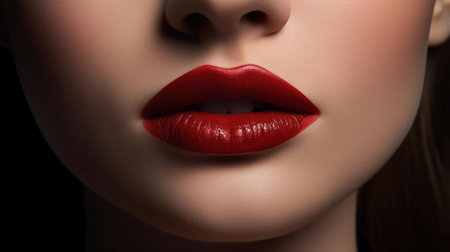 Perfectly formed lips that are the signature of classic beauty created with Generative AIの素材