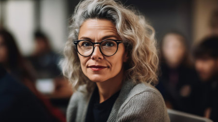 A businesswoman attending a professional development workshop created with Generative AIの素材