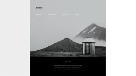 A minimalist website design with a white background and thin black lines for simple navigation created with Generative AIの素材