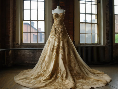 A regal ball gown fit for a princess created with Generative AIの素材