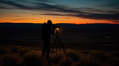 A timelapse of a photographer capturing a stunning image created with Generative AIの素材