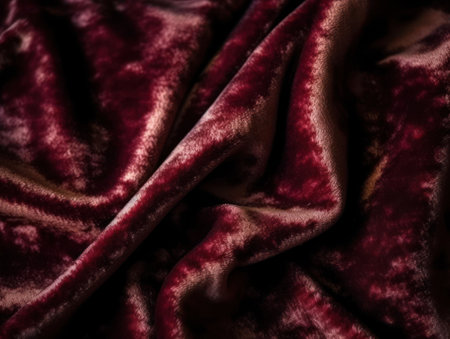 The rich texture of a velvet fabric created with Generative AIの素材