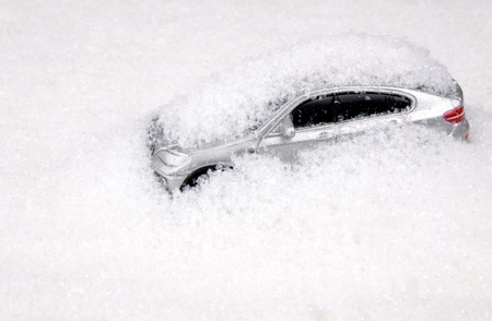 Snow-Covered Carの写真素材