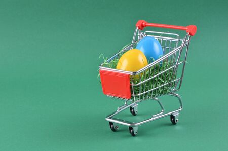 Shopping cart with easter eggs