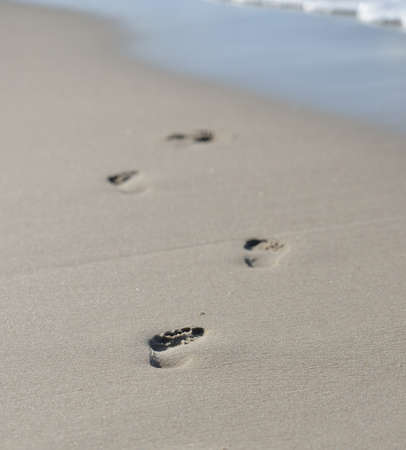 Footprints in the Sandの写真素材