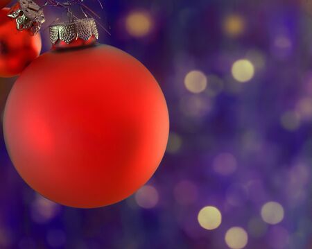 Two Christmas balls with free space.の写真素材
