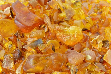 A bunch of different sized pieces of amberの写真素材