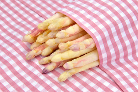 A bunch of freshly cut asparagusの写真素材
