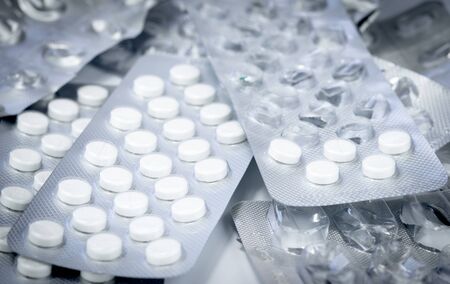 Various tablets in blisterの写真素材