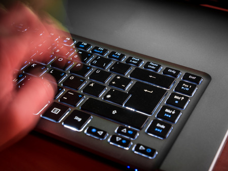 Hand at work at the keyboard
