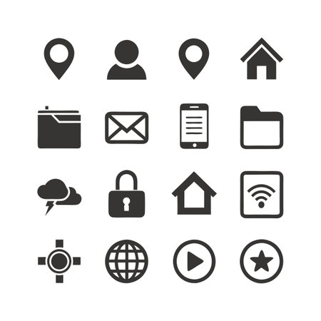 Collection of minimalist style icons on a white backgroundのイラスト素材