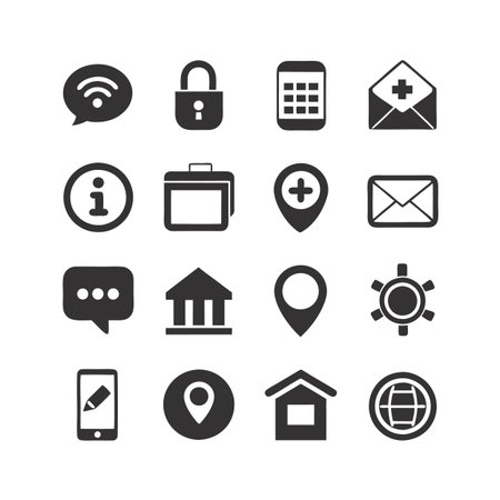 Collection of various communication and navigation icon designsのイラスト素材