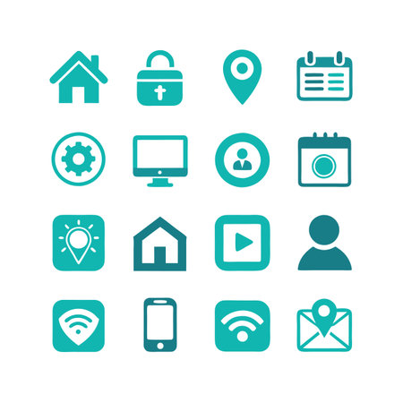 Aqua icon set for web and user interface designsのイラスト素材