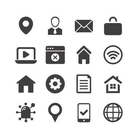Collection of communication business and technology vector iconsのイラスト素材
