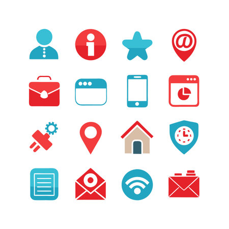 Set of simple icons in flat design style isolatedのイラスト素材