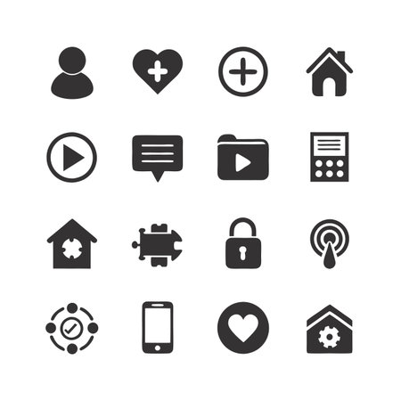 Black and white icon set of application toolsのイラスト素材
