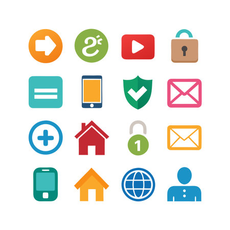 Flat vector icon set for web and mobile designのイラスト素材
