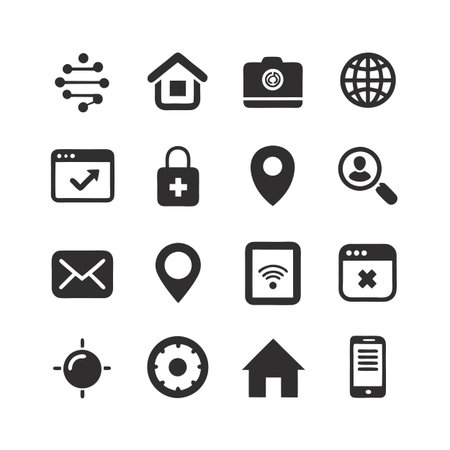 Simple set of flat vector icons on white backgroundのイラスト素材