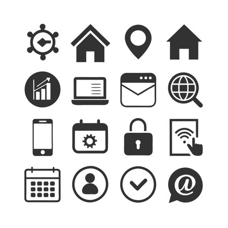 Collection of essential icons for user interface designのイラスト素材