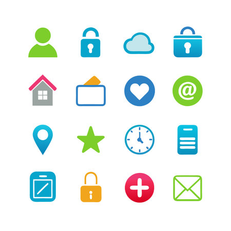 Collection of modern web and app icon symbolsのイラスト素材