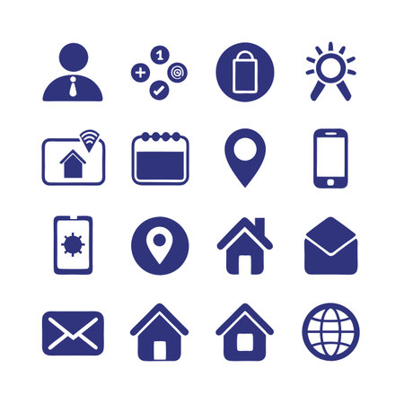 Collection of essential flat icons for business and personal useのイラスト素材