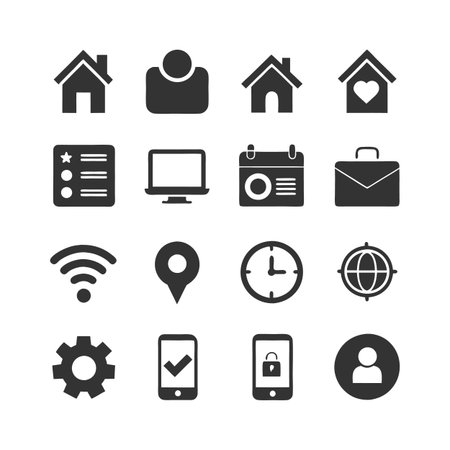 Collection of various essential web and mobile iconsのイラスト素材
