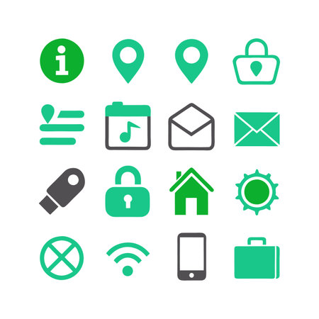 Minimalistic Vector Icons Featuring Business and Communication Themesのイラスト素材