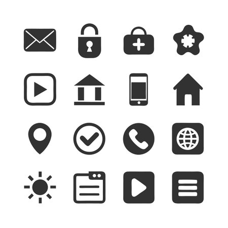 Flat design icon set, vector illustration, UI elementsのイラスト素材