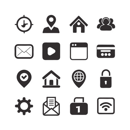 Collection of common application icons for design interfacesのイラスト素材