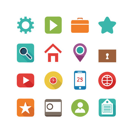 Collection of flat design app icon vector illustrationsのイラスト素材