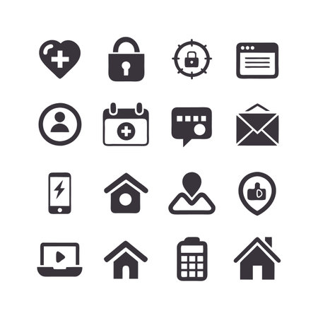 Collection of essential modern flat icon symbols set