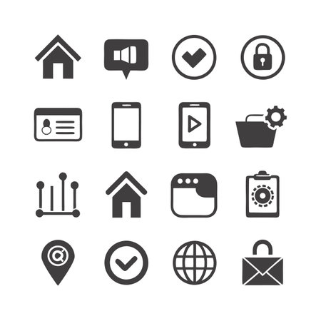 Collection of web and app related flat iconsのイラスト素材