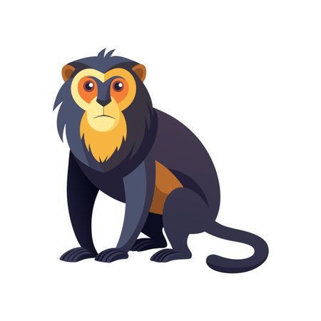 Cute stylized monkey character in a sitting position artwork
