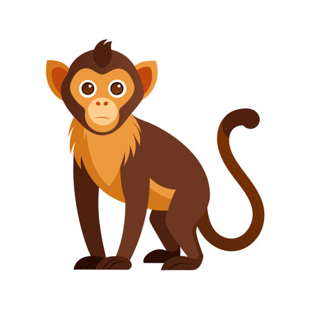 Cartoon monkey vector illustration on a white background