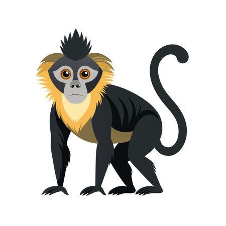 Stylized image of a monkey with distinctive golden collar
