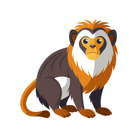 Vector Illustration of a Lion Tamarin Isolated on White