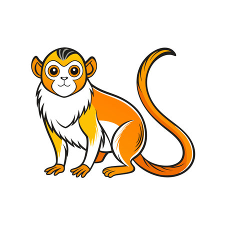 Cartoon monkey character illustration with orange and white colors