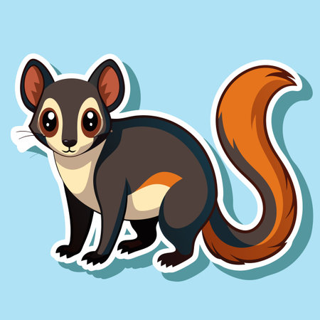Cartoon Bush Baby Illustration With a Cute Expression