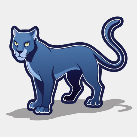 Stylized cartoon vector of a panther cat illustrationのイラスト素材
