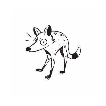 Cartoon hyena with spots isolated on white backgroundのイラスト素材