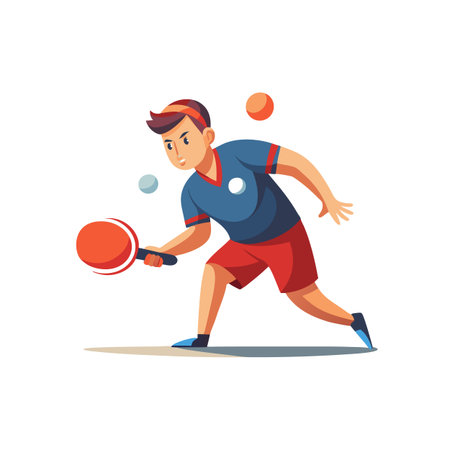 Man playing pickleball vector illustration on a white backgroundのイラスト素材