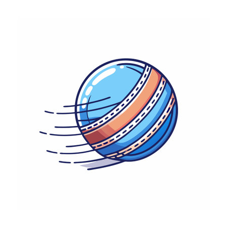 Stylized cricket ball in motion, illustration for sports conceptのイラスト素材