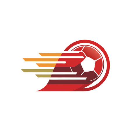 Dynamic soccer ball with speed lines logo illustrationのイラスト素材