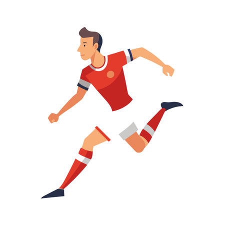 Vector illustration of a soccer player in actionのイラスト素材