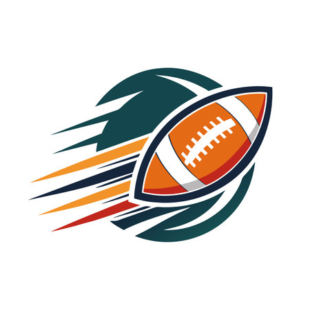 Flying American football graphic with motion trails illustrationのイラスト素材