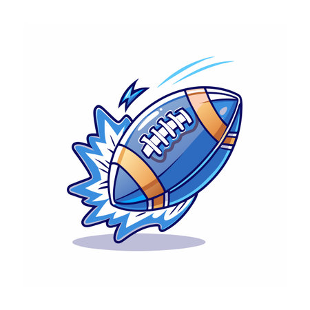 Stylized cartoon football with speed lines on white backgroundのイラスト素材