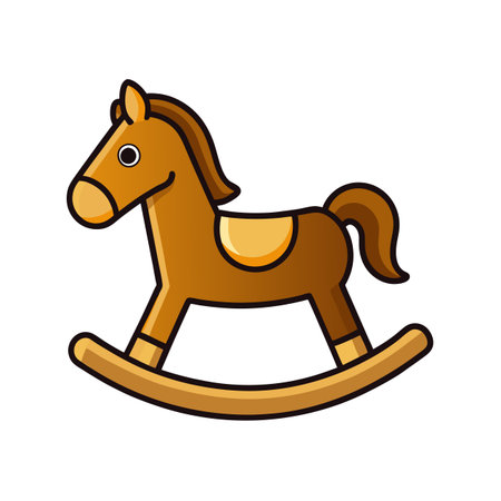 Cartoon style rocking horse toy on white background imageのイラスト素材