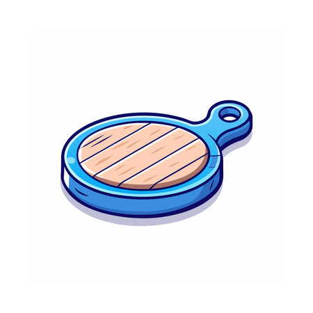Cartoon Wooden Serving Tray with Handle Illustrationのイラスト素材