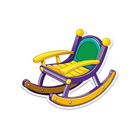 Colorful cartoon rocking chair isolated on a white backgroundのイラスト素材
